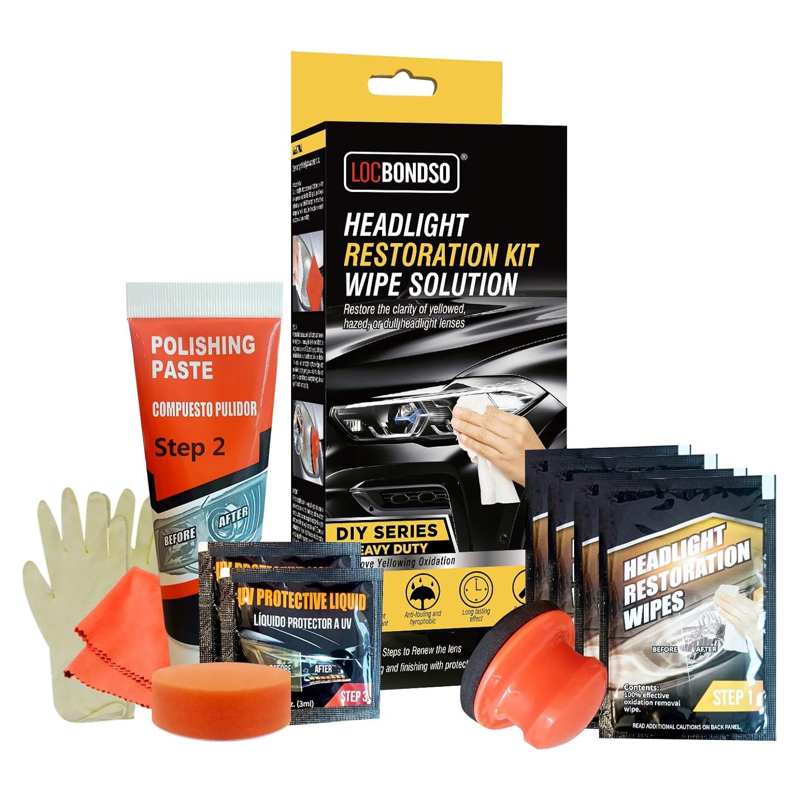 Kit de Restauración de Faros LOCBONDSO - 3 Pasos Efectivos