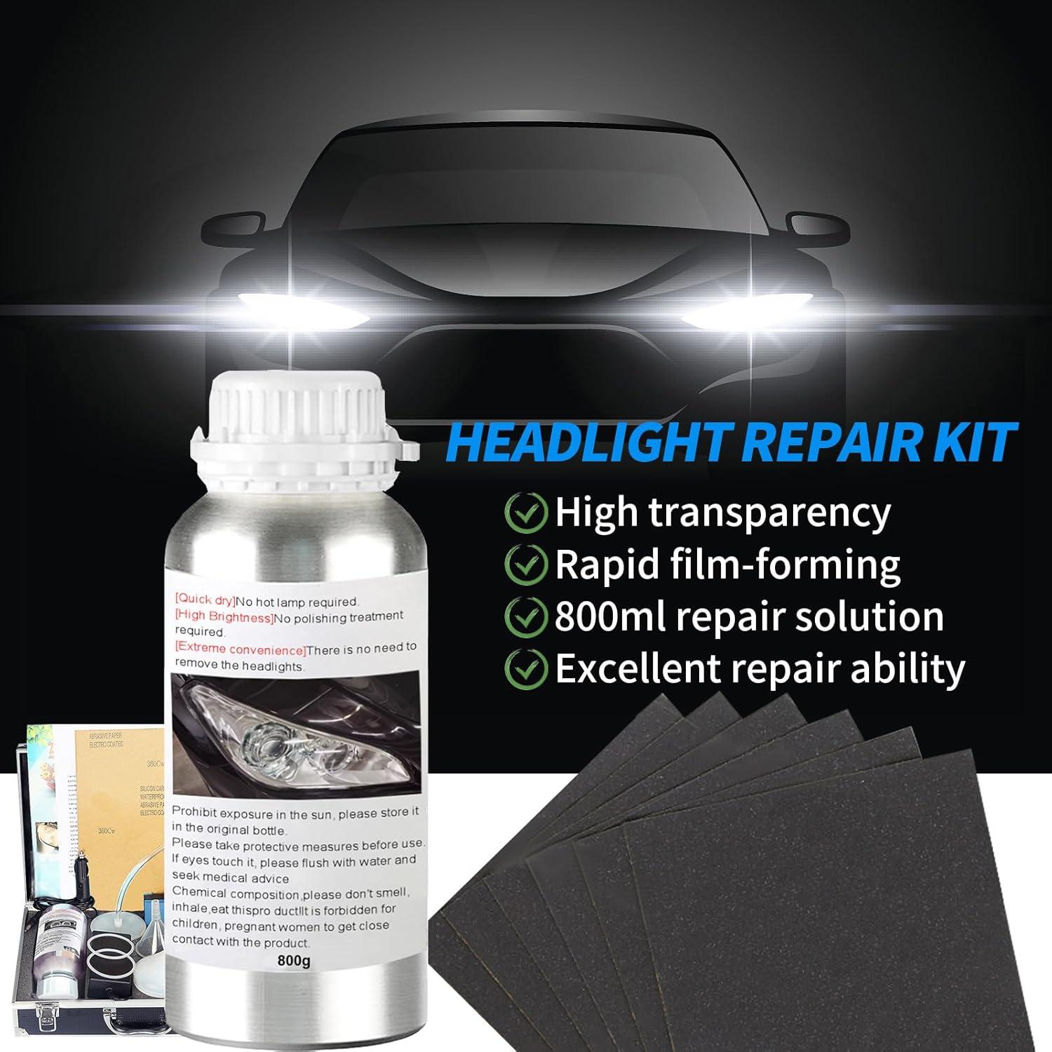 Kit de Restauración de Faros HYHJMISTY 800g - Elimina Amarillamiento y Rasguños