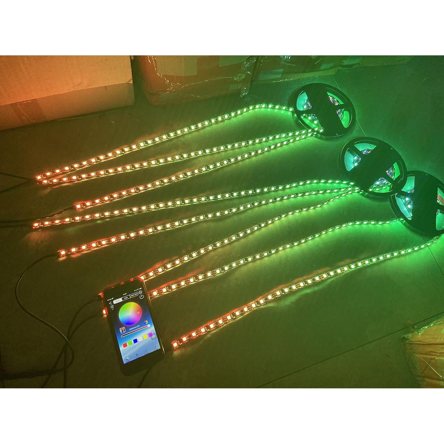 Tiras de Luz LED RGB Ydzwavui 8PCS 1.2m para Polaris Slingshot