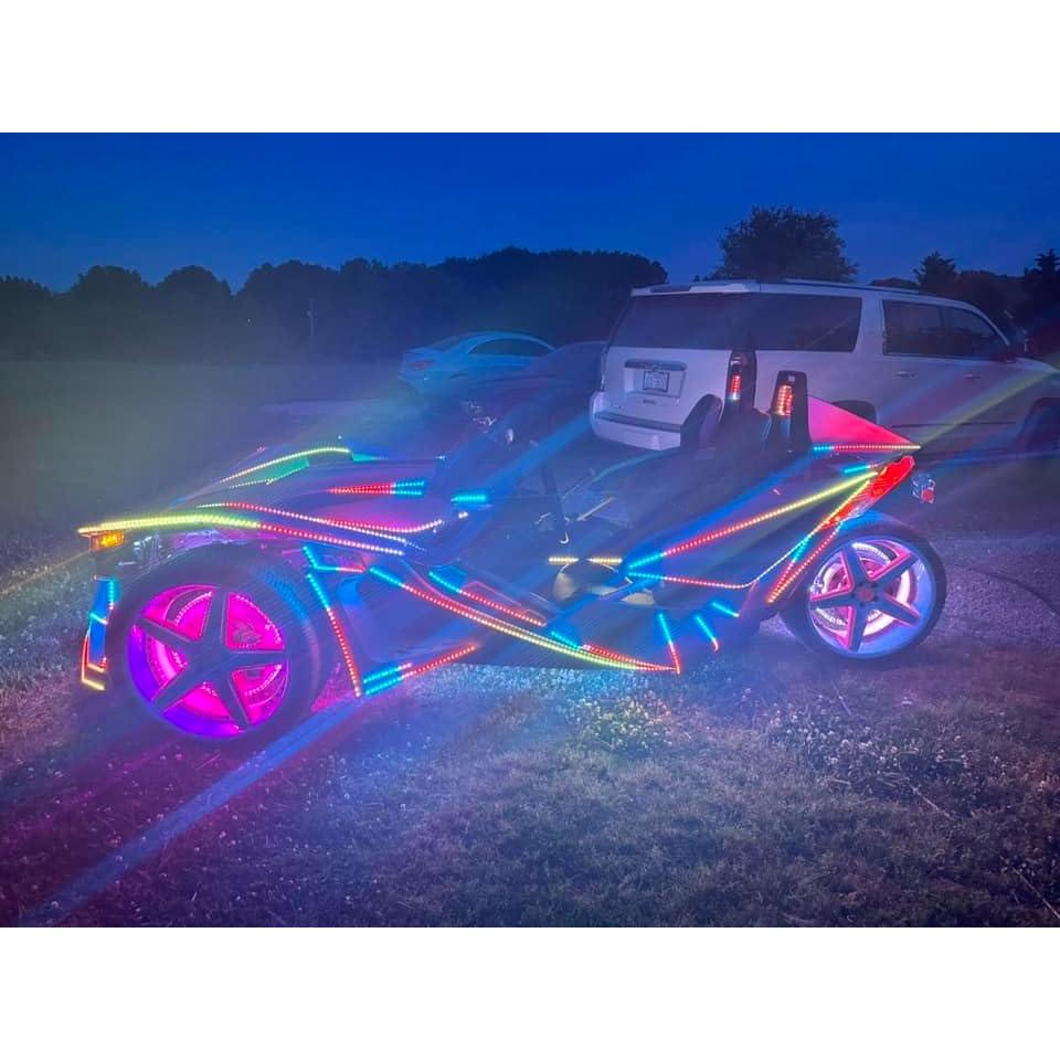 Tiras de Luz LED RGB Ydzwavui 8PCS 1.2m para Polaris Slingshot