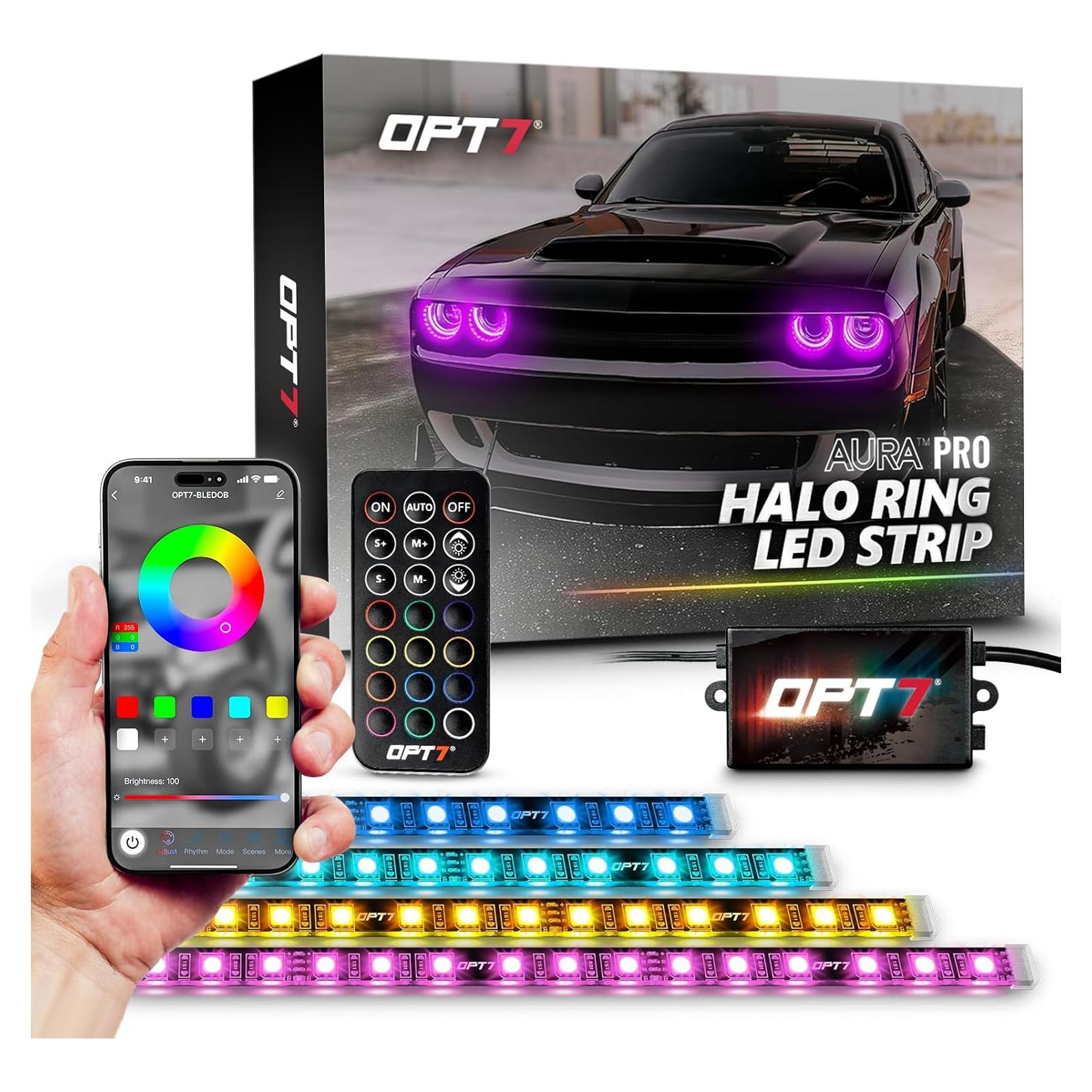 Luces Halo OPT7 Aura Pro para Dodge Challenger 2008-2023 RGB