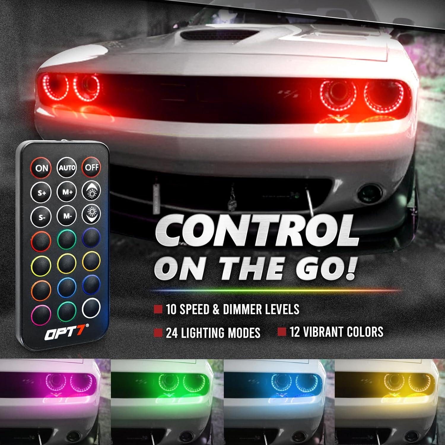 Luces Halo OPT7 Aura Pro para Dodge Challenger 2008-2023 RGB