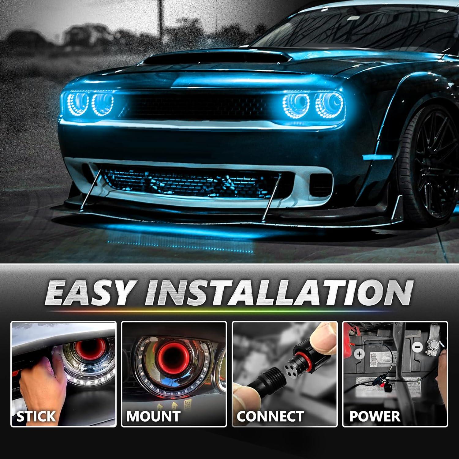 Luces Halo OPT7 Aura Pro para Dodge Challenger 2008-2023 RGB