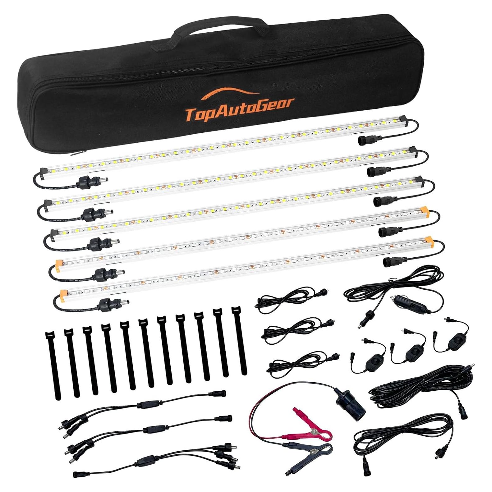 Kit de Barra de Luz LED 12V TopAutoGear 5 Pcs Dimmable IP67