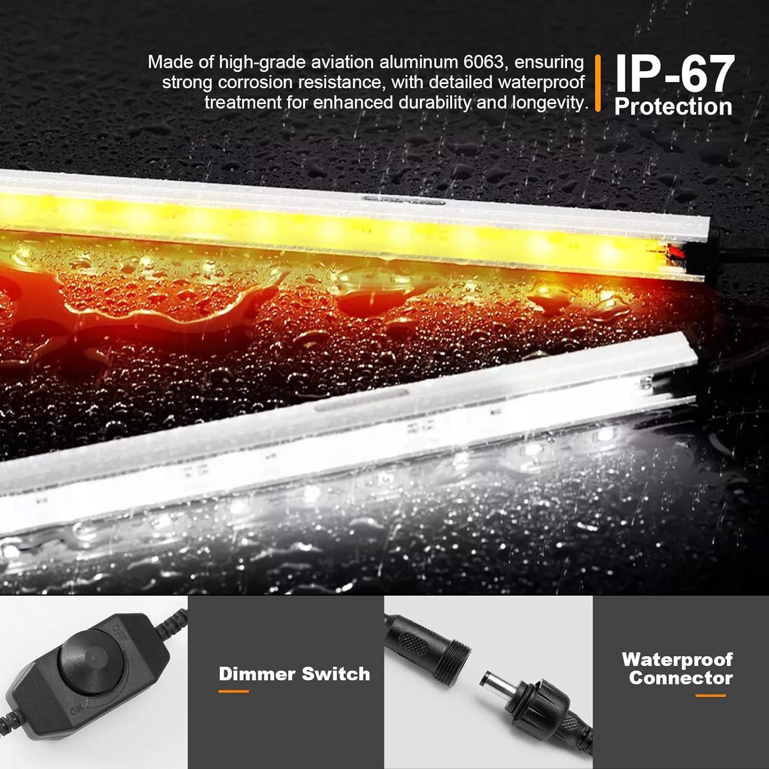 Kit de Barra de Luz LED 12V TopAutoGear 5 Pcs Dimmable IP67