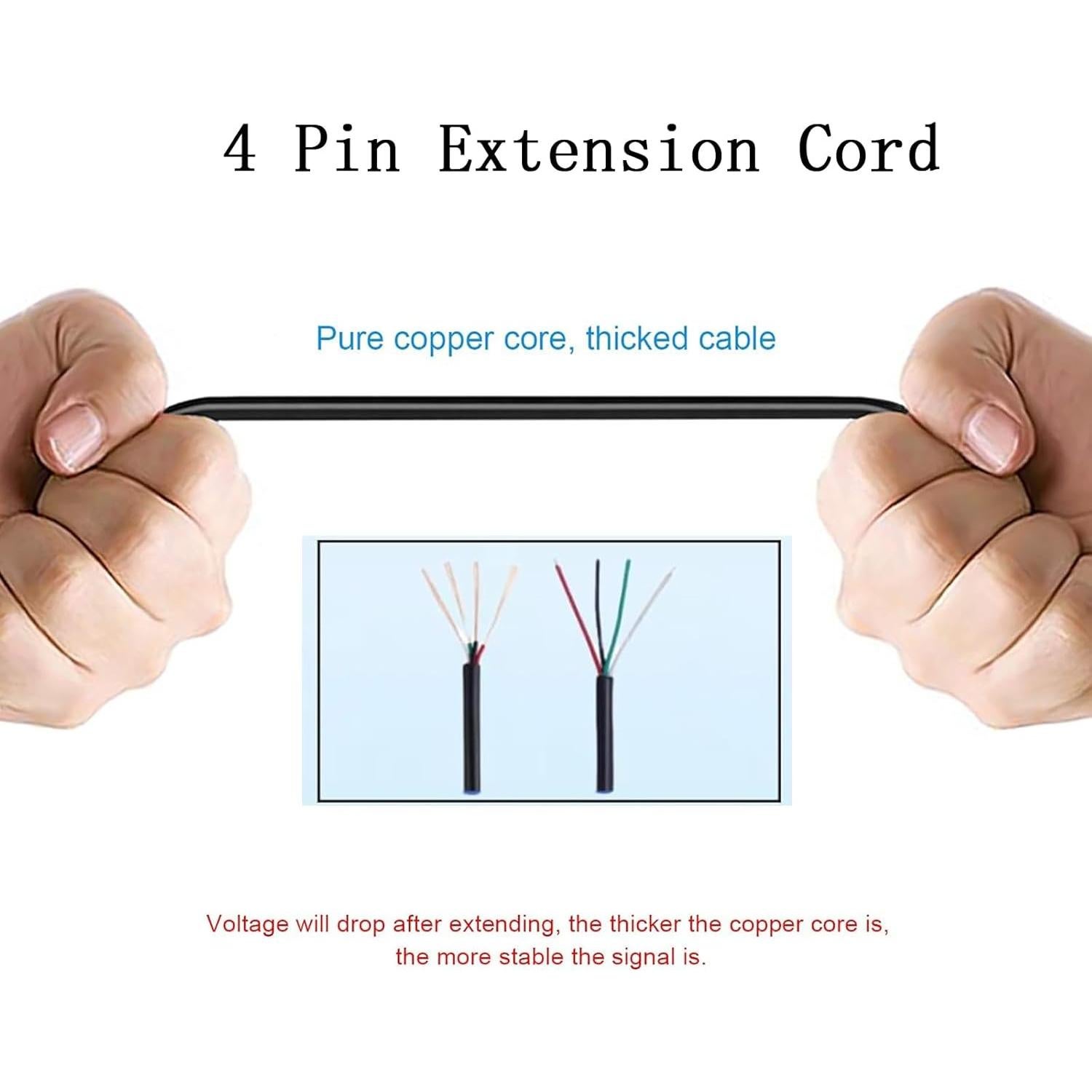 Cable de Extensión LED 4 Pines Leiboow 4 PCS 101.6 cm Impermeable