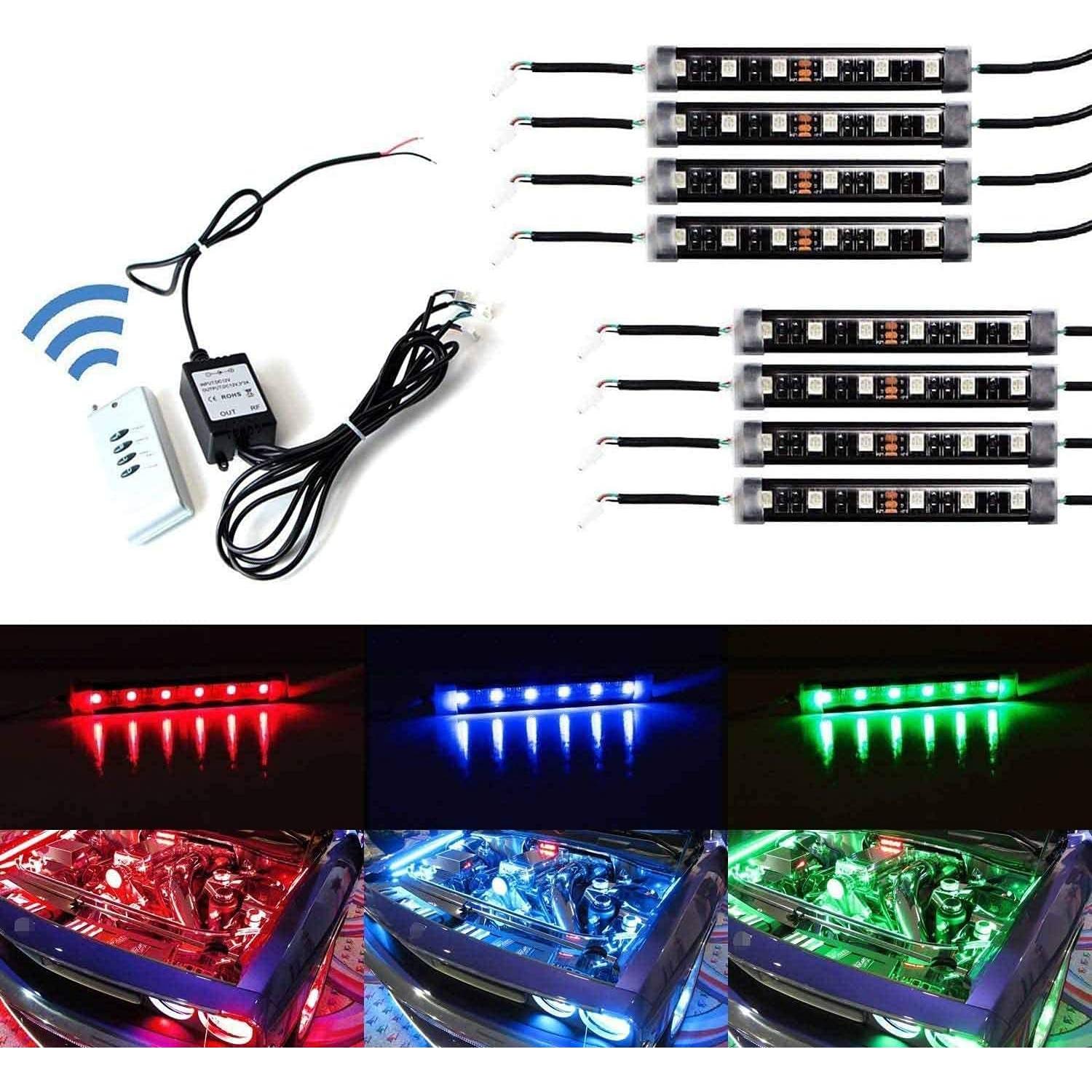 Kit de Iluminación LED Multicolor iJDMTOY 8 Piezas 48 LED