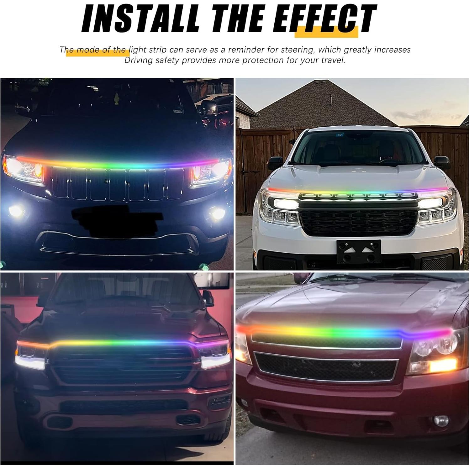 DREAMIZER Tira LED 71" RGB Impermeable para Automóviles