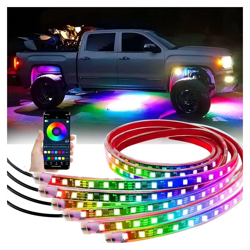 Luces LED Underglow DREAMIZER, 6 Tiras RGB 12V Impermeables