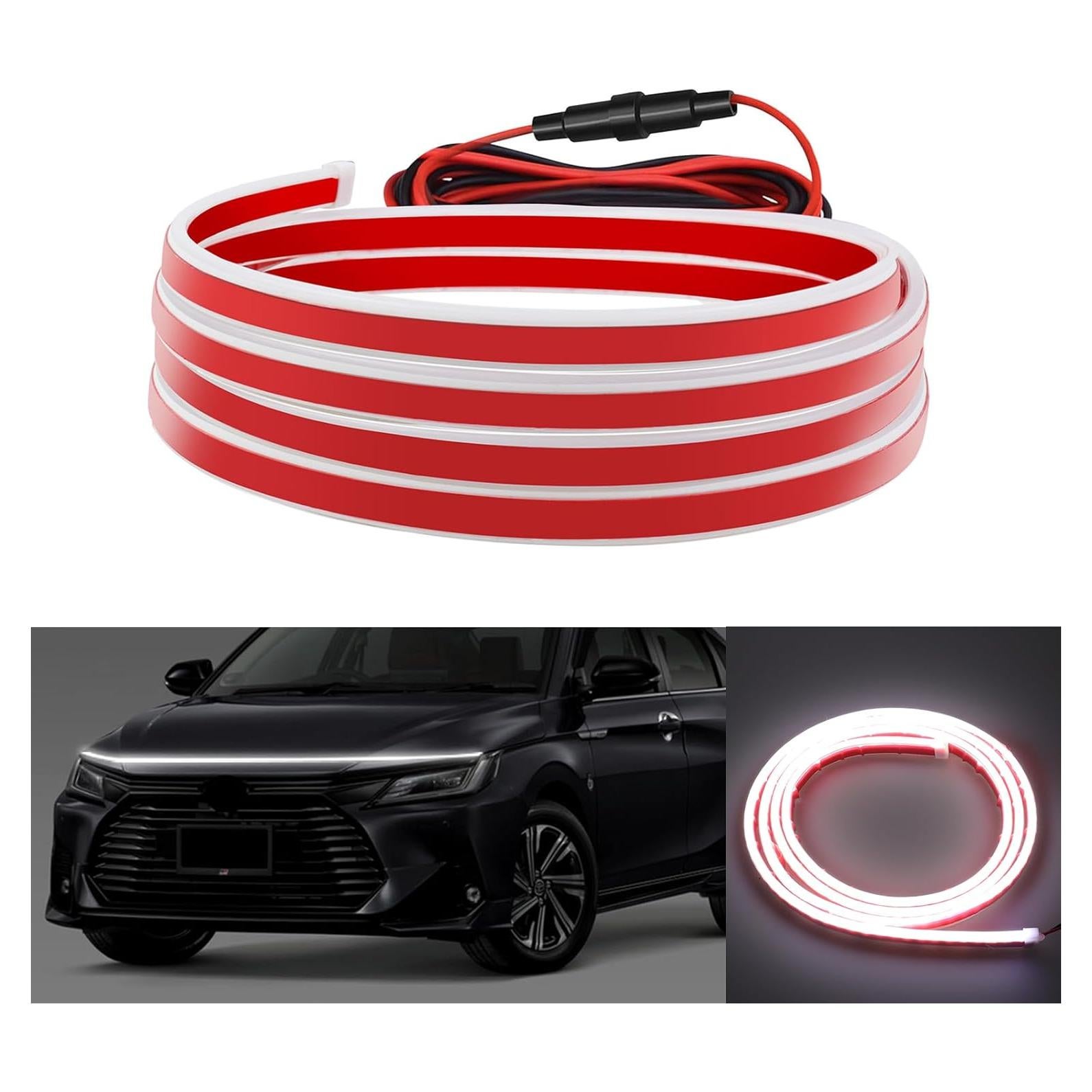 Tira de Luz LED YUGUANG 180 cm Blanca Impermeable para Capó