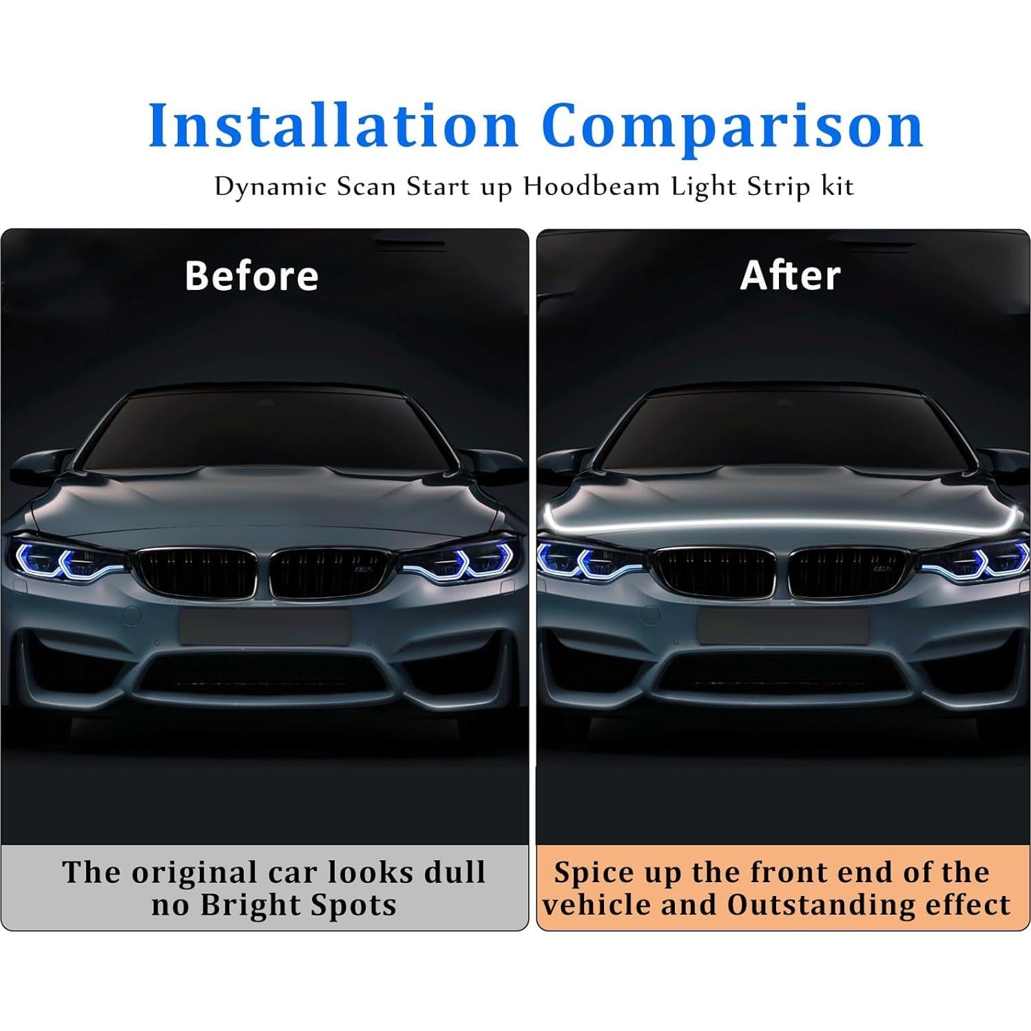 Tira de Luz LED YUGUANG 180 cm Blanca Impermeable para Capó