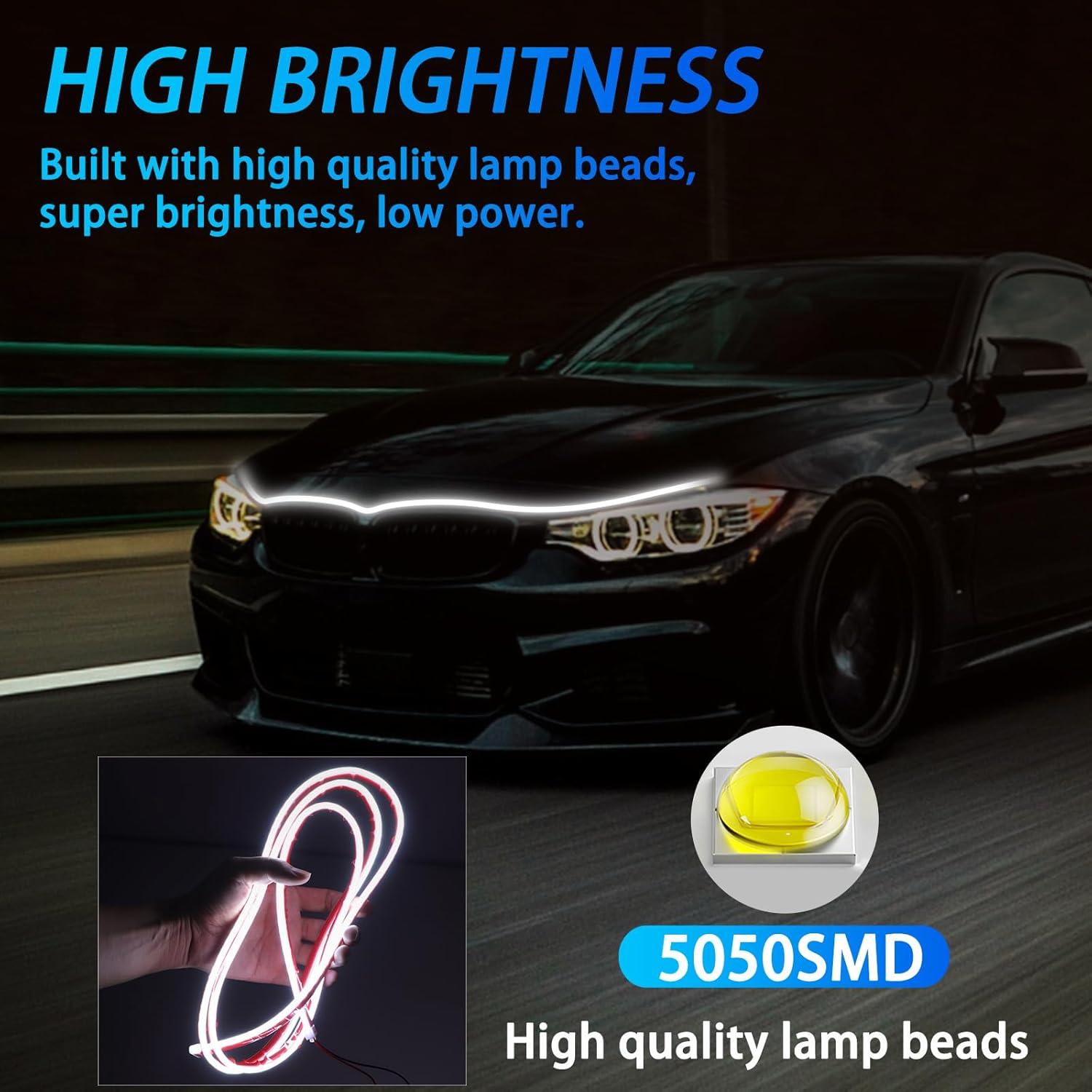 Tira de Luz LED YUGUANG 180 cm Blanca Impermeable para Capó