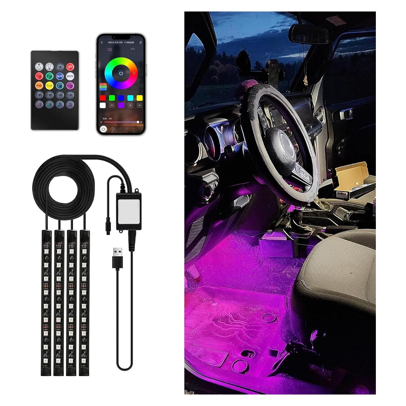 Luces LED de tira QZTYTY para coche inteligente 12V multicolor