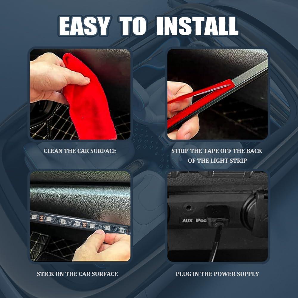 Luces LED de tira QZTYTY para coche inteligente 12V multicolor