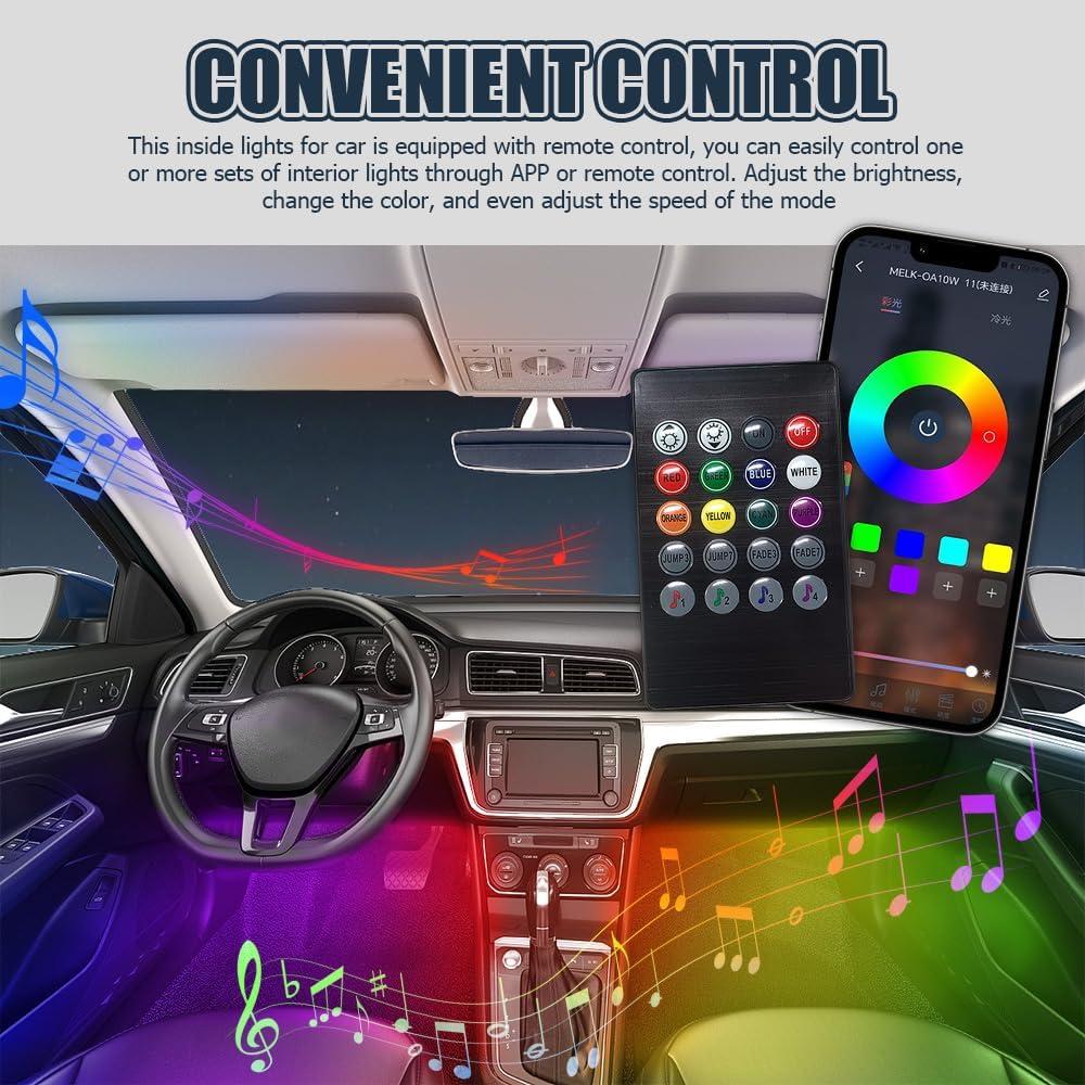 Luces LED de tira QZTYTY para coche inteligente 12V multicolor