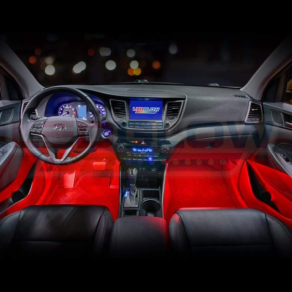 Kit de Iluminación LEDGlow 4pc Rojo para Interior de Autos