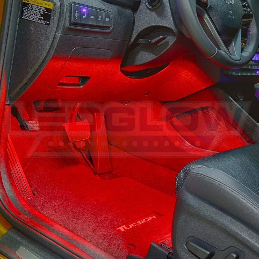 Kit de Iluminación LEDGlow 4pc Rojo para Interior de Autos