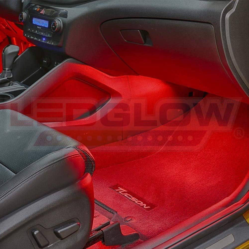 Kit de Iluminación LEDGlow 4pc Rojo para Interior de Autos