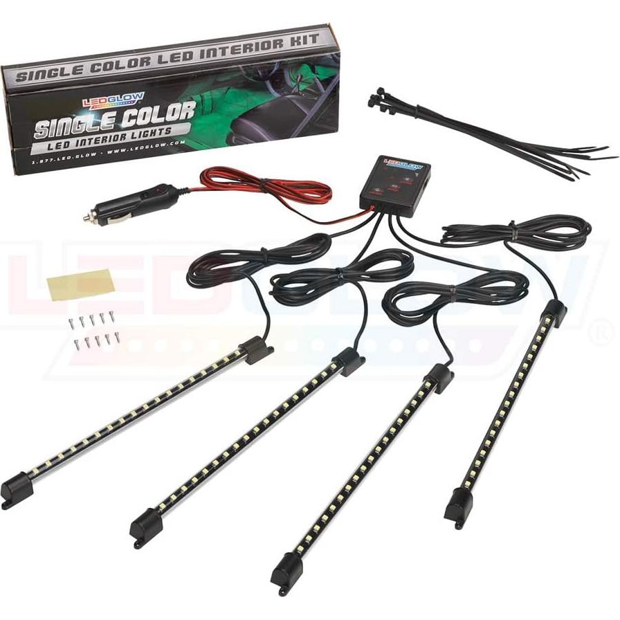 Kit de Iluminación LEDGlow 4pc Rojo para Interior de Autos