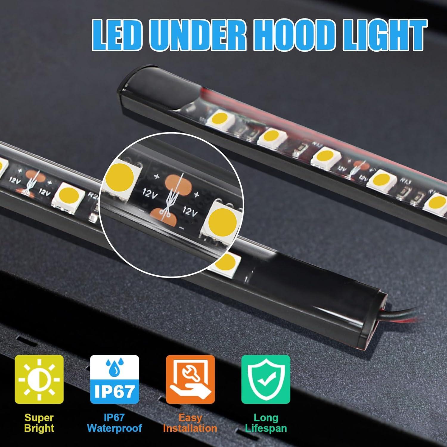 Kit de Luz LED Bajo el Capó GreceYou 36cm IP67 12V