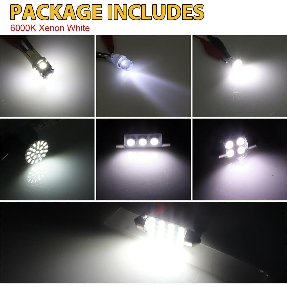 Kit de Luces LED para Automóvil HIPOPY 42 Pcs 6000K 12V
