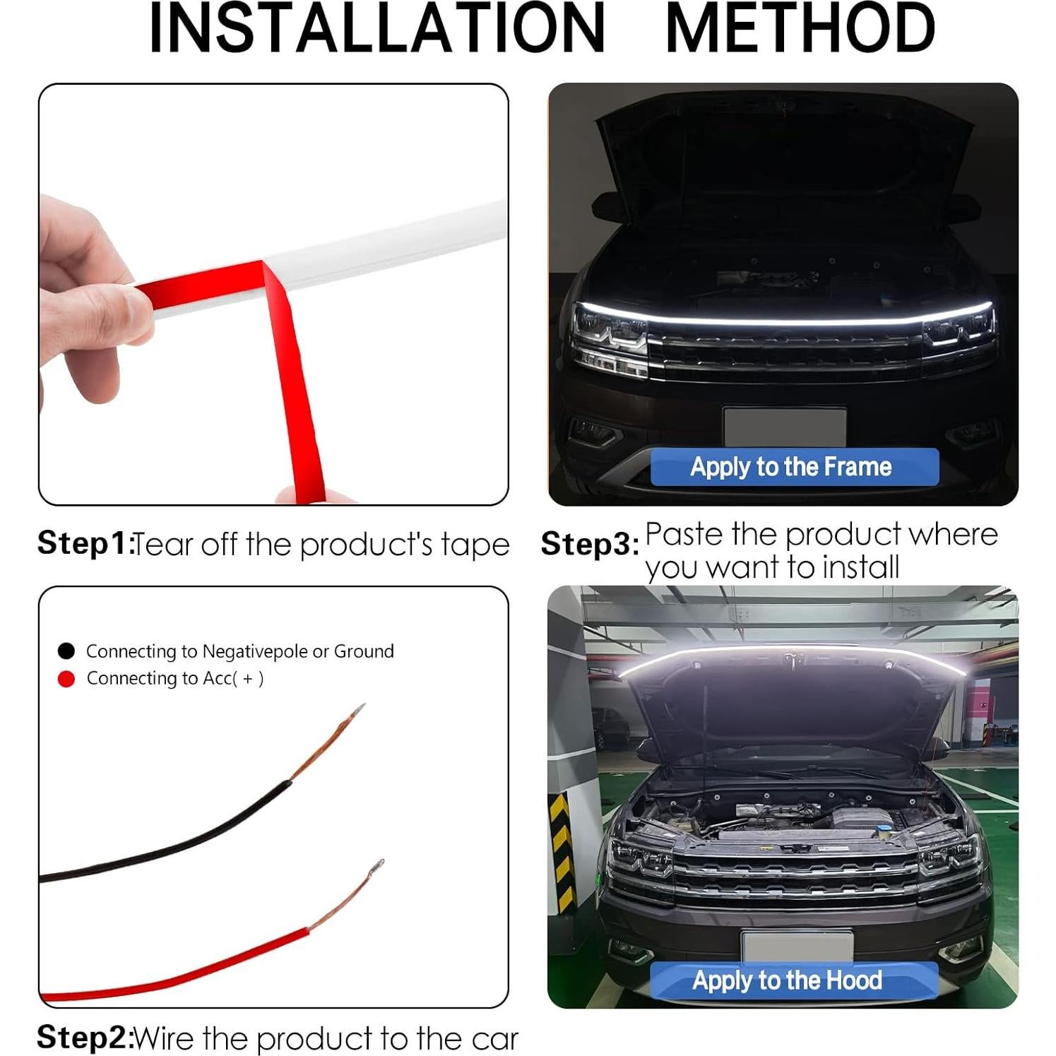 Tira de Luz LED Dinámica HConce 180 cm Blanca para Coche