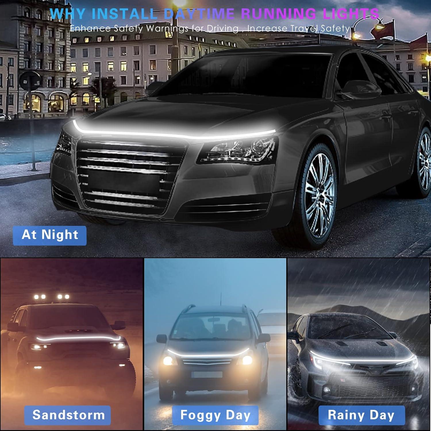 Tira de Luz LED Dinámica HConce 180 cm Blanca para Coche