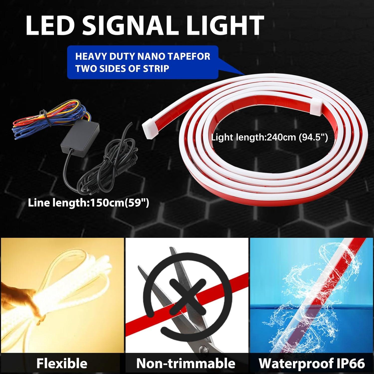 Tira de Luz LED RGB DEERMOTO 240 cm para Capó de Coche IP68