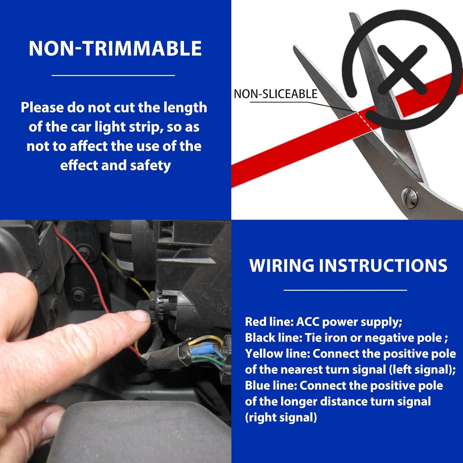 Tira de Luz LED RGB DEERMOTO 240 cm para Capó de Coche IP68