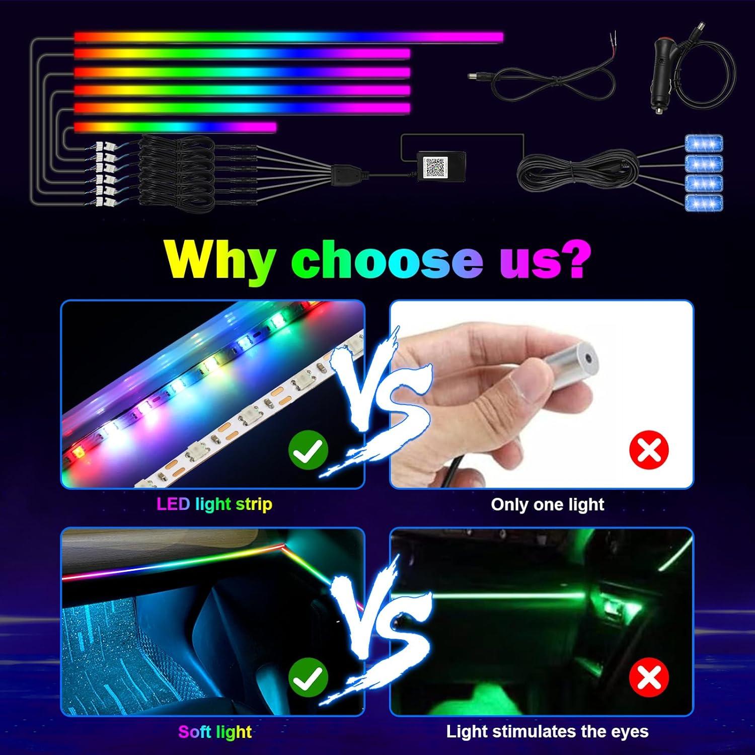 Luces LED de Carro WEBUPAR Dreamcolor 10 en 1 - Control APP