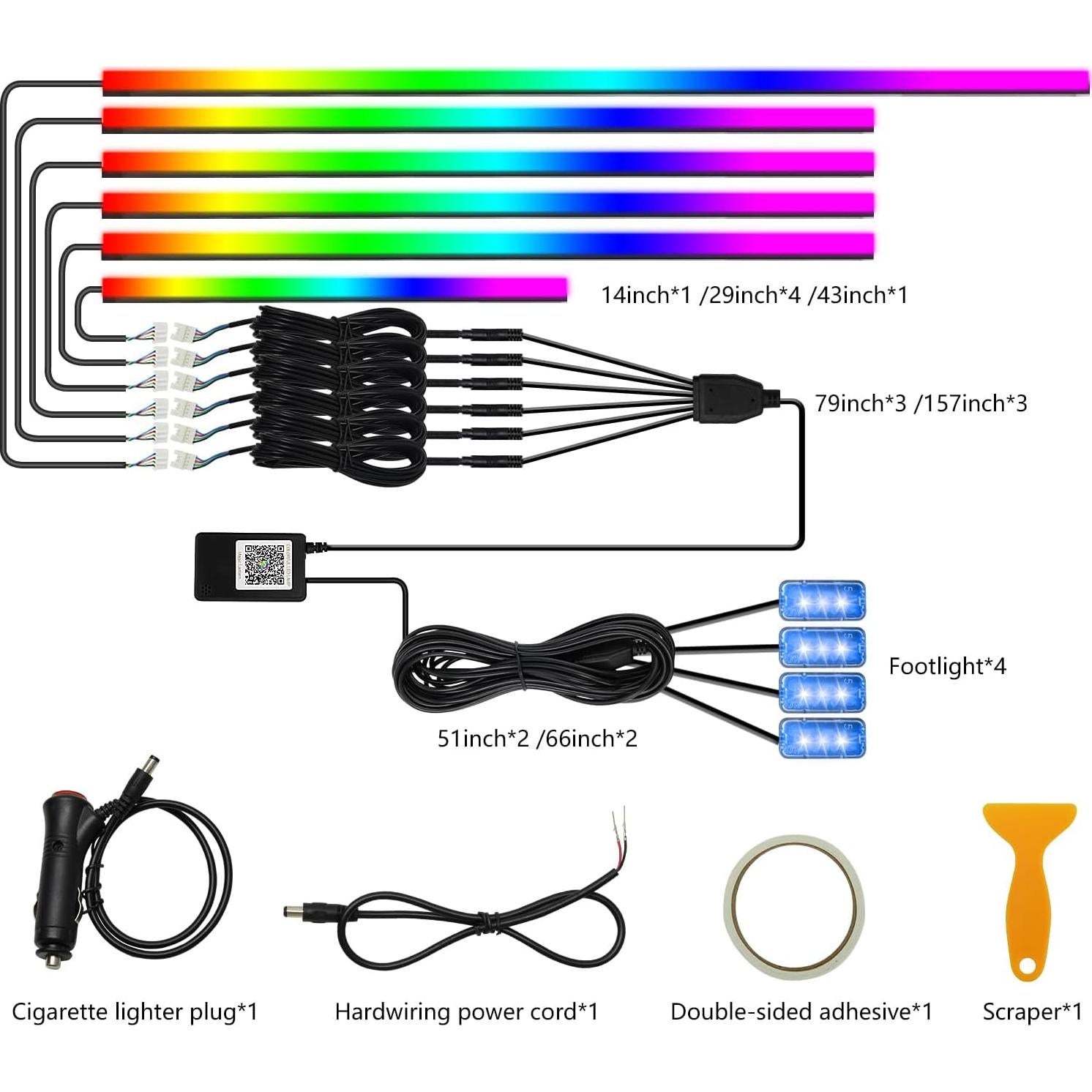 Luces LED de Carro WEBUPAR Dreamcolor 10 en 1 - Control APP