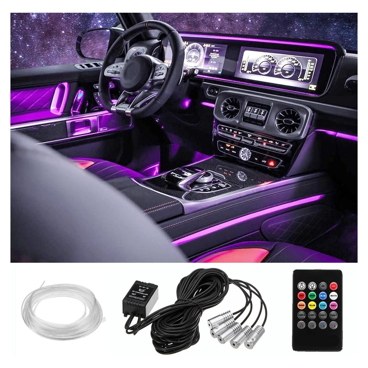 Luz LED de tira para coche HOLDCY RGB 600 cm con control remoto