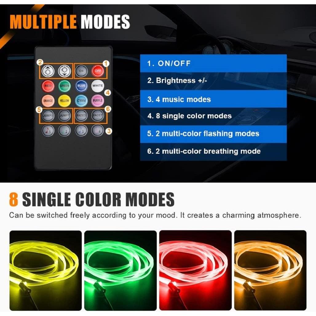Luz LED de tira para coche HOLDCY RGB 600 cm con control remoto