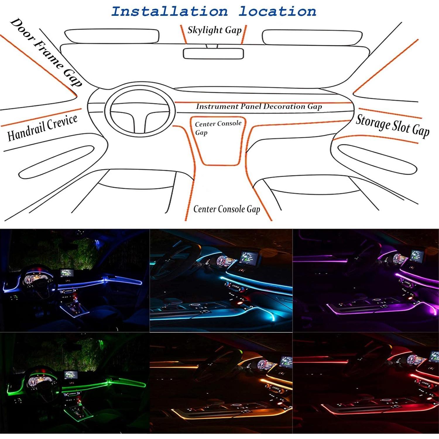 Luz LED de tira para coche HOLDCY RGB 600 cm con control remoto