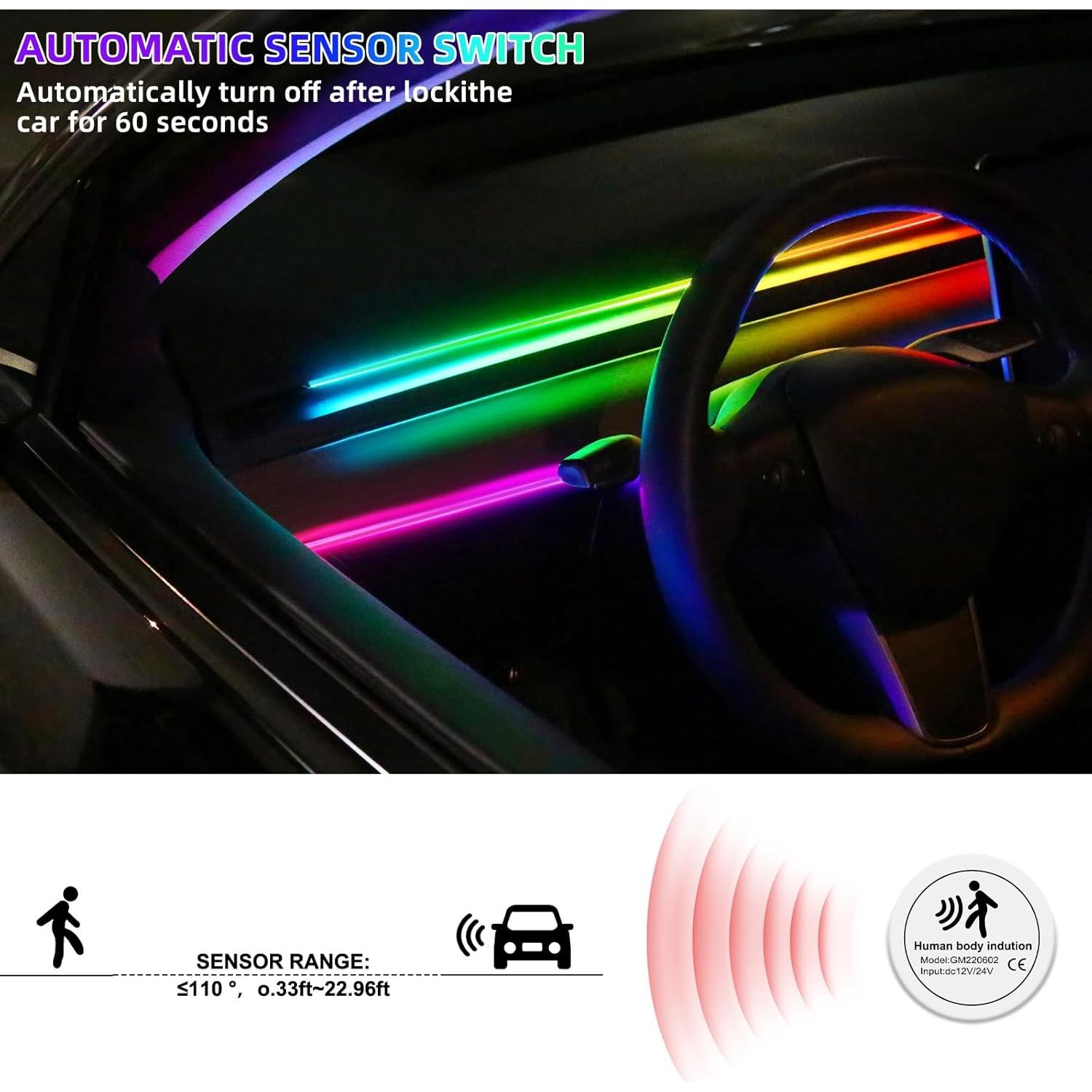 Tira de luz LED interior MAODANER 140 cm RGB con sensor