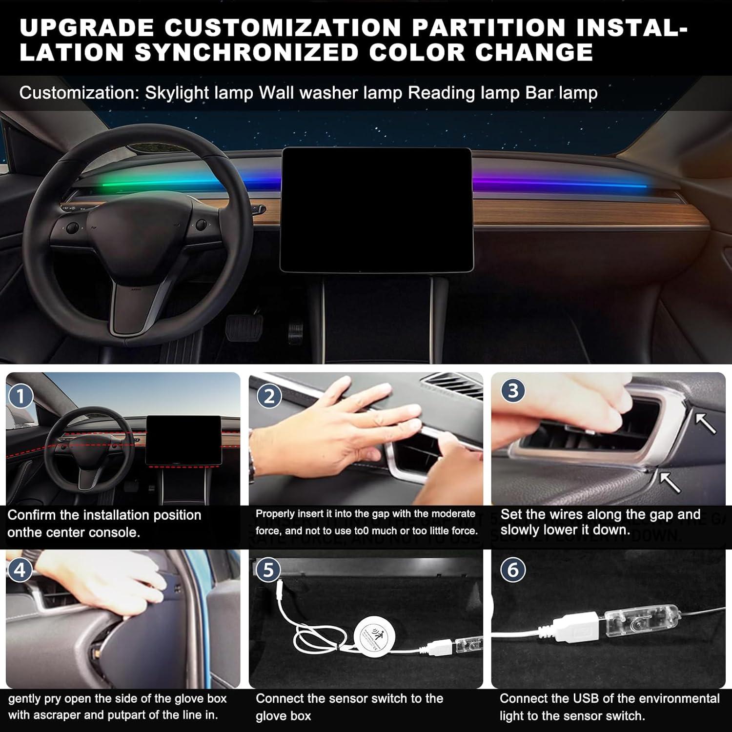 Tira de luz LED interior MAODANER 140 cm RGB con sensor