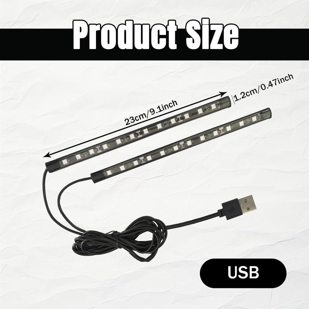 Tira de Luz LED Interior para Coche Tecledsn USB Rojo 12V