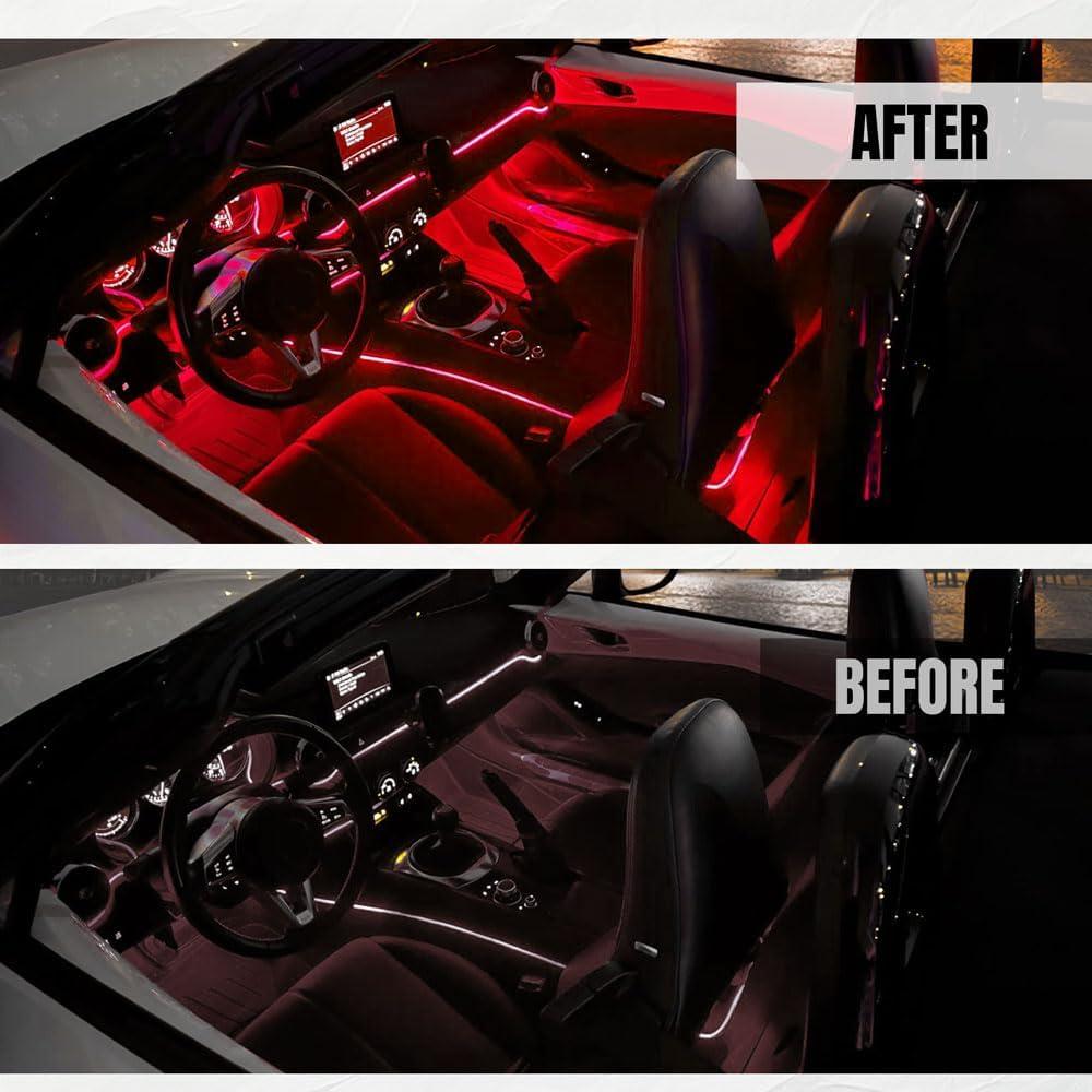 Tira de Luz LED Interior para Coche Tecledsn USB Rojo 12V