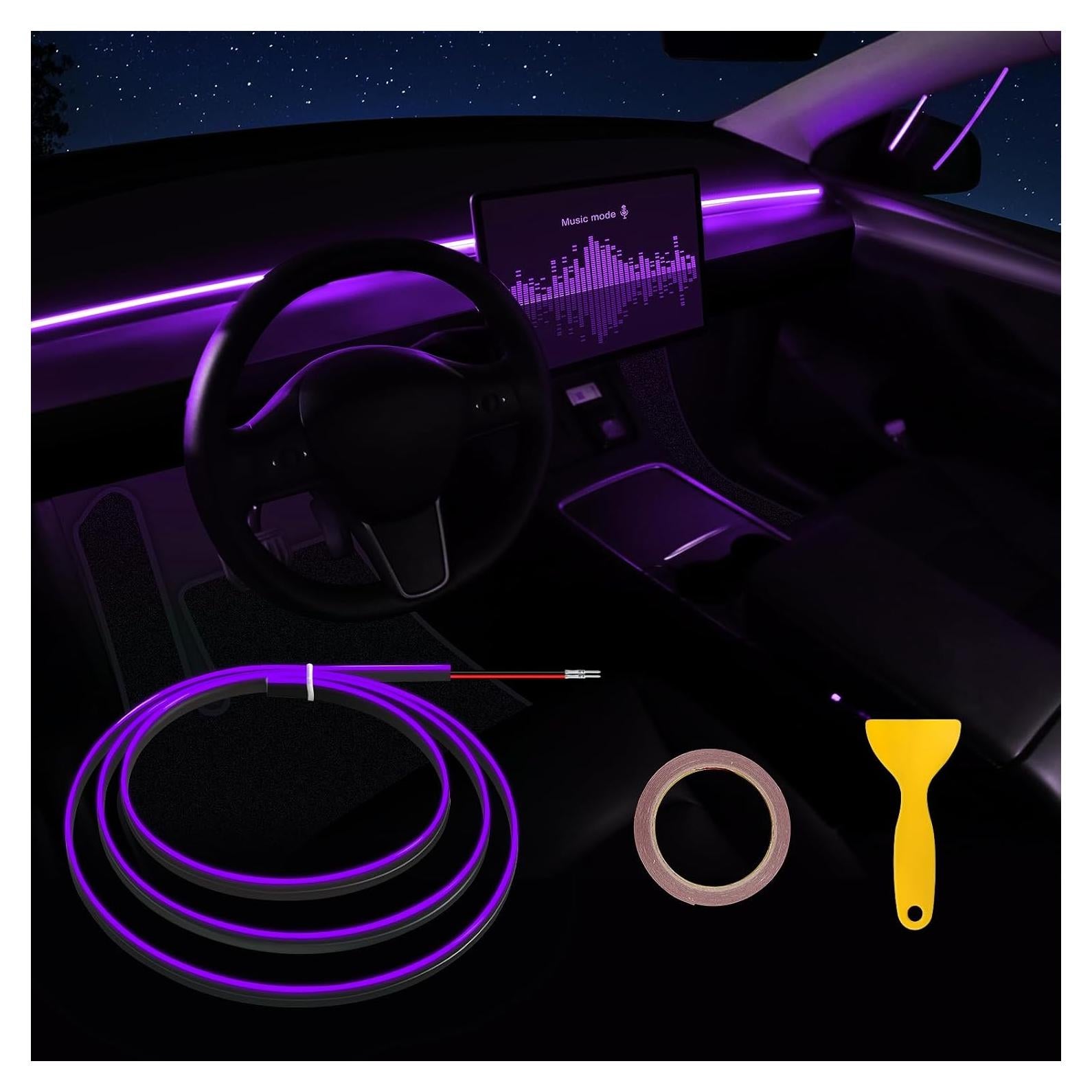 Tira de Luz LED Interior MAODANER 110CM Acrílico Púrpura