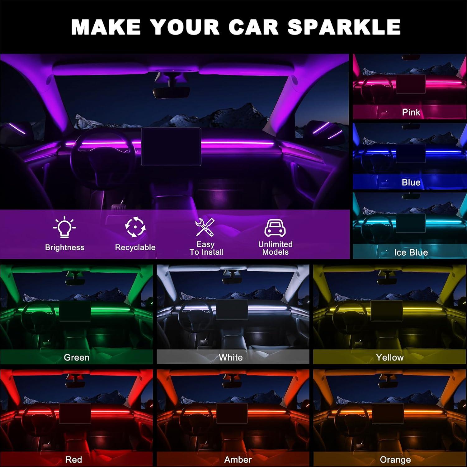 Tira de Luz LED Interior MAODANER 110CM Acrílico Púrpura