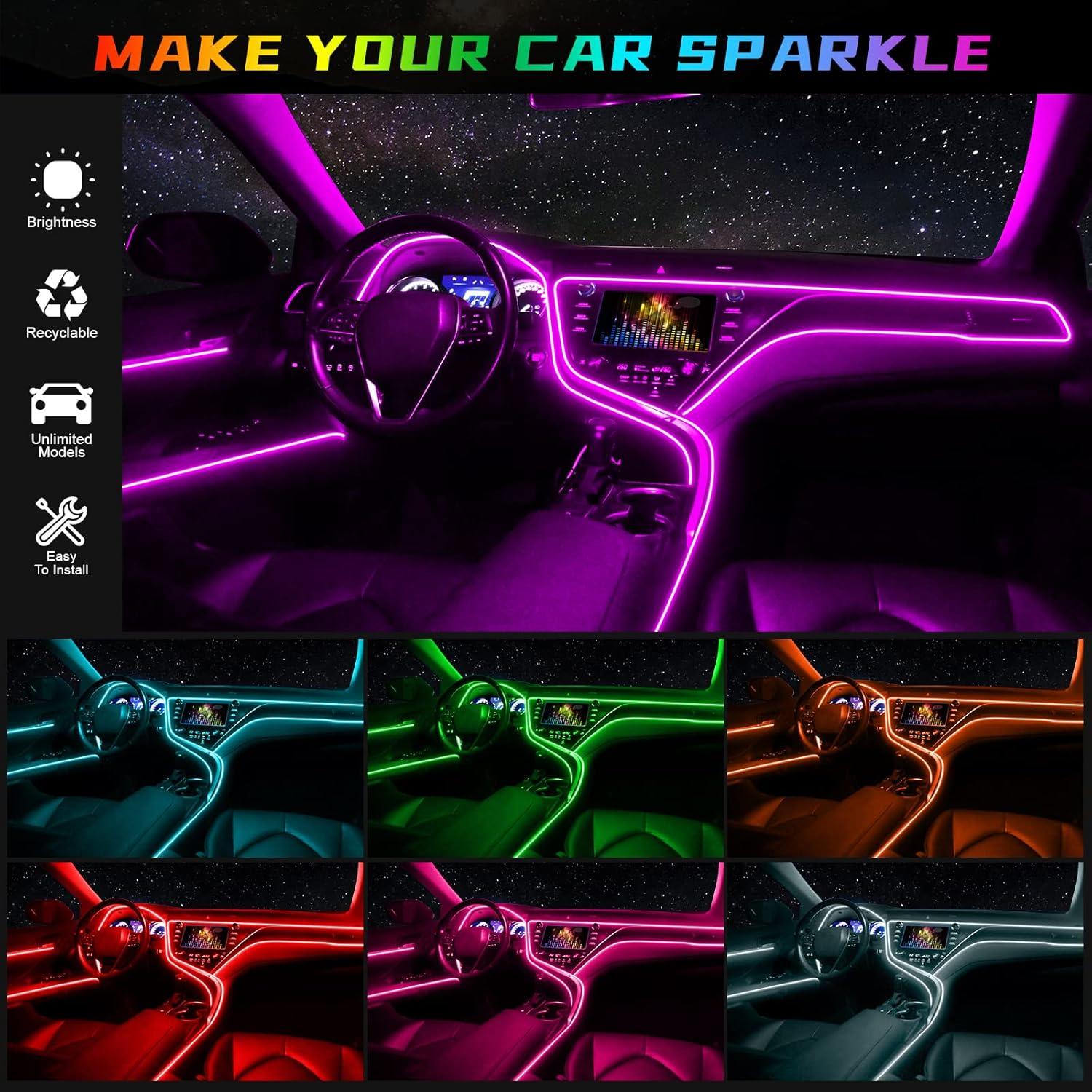 Tira LED Electroluminiscente FICOLPO 3M Naranja para Coche