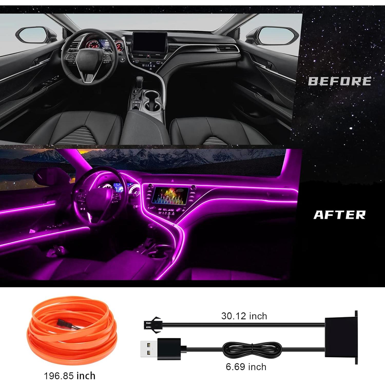 Tira LED Electroluminiscente FICOLPO 3M Naranja para Coche