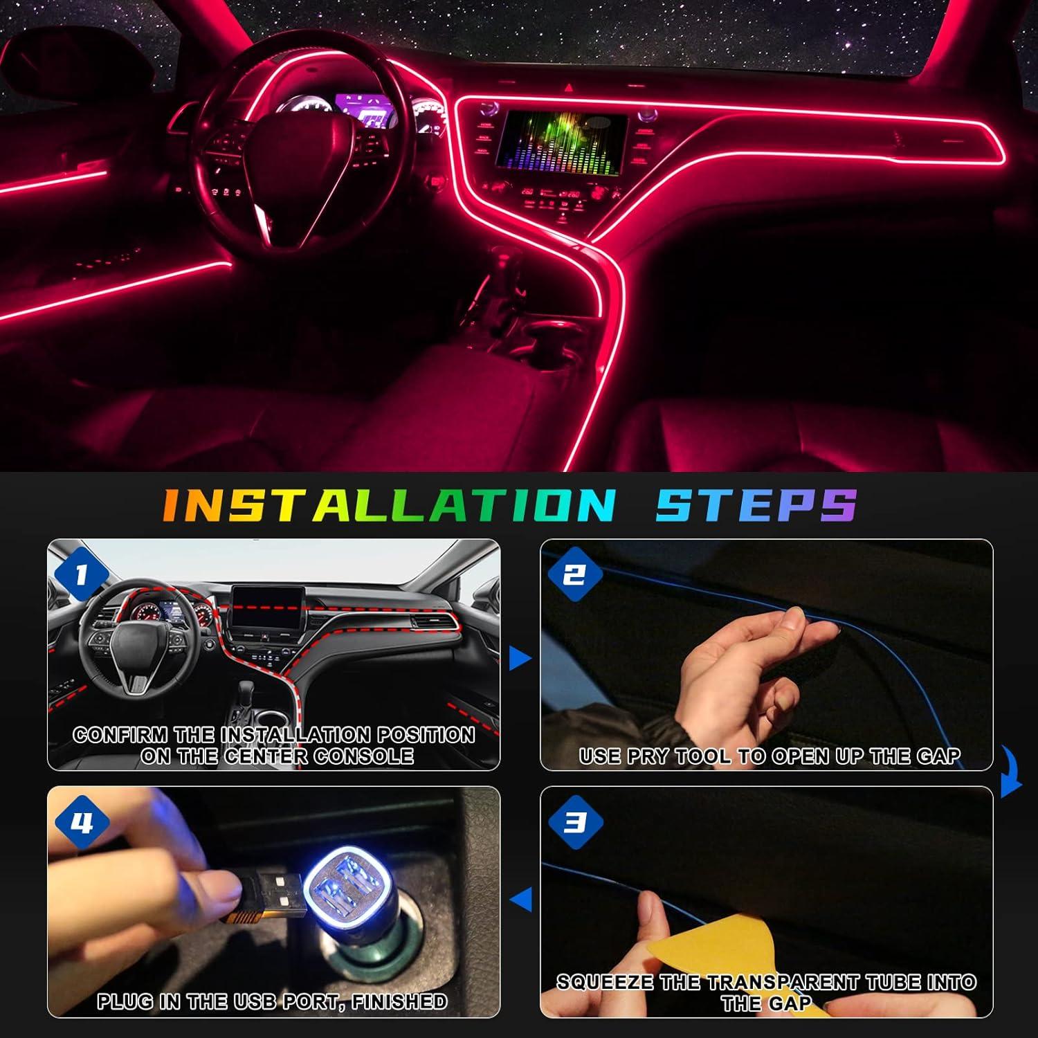 Tira LED Electroluminiscente FICOLPO 3M Naranja para Coche