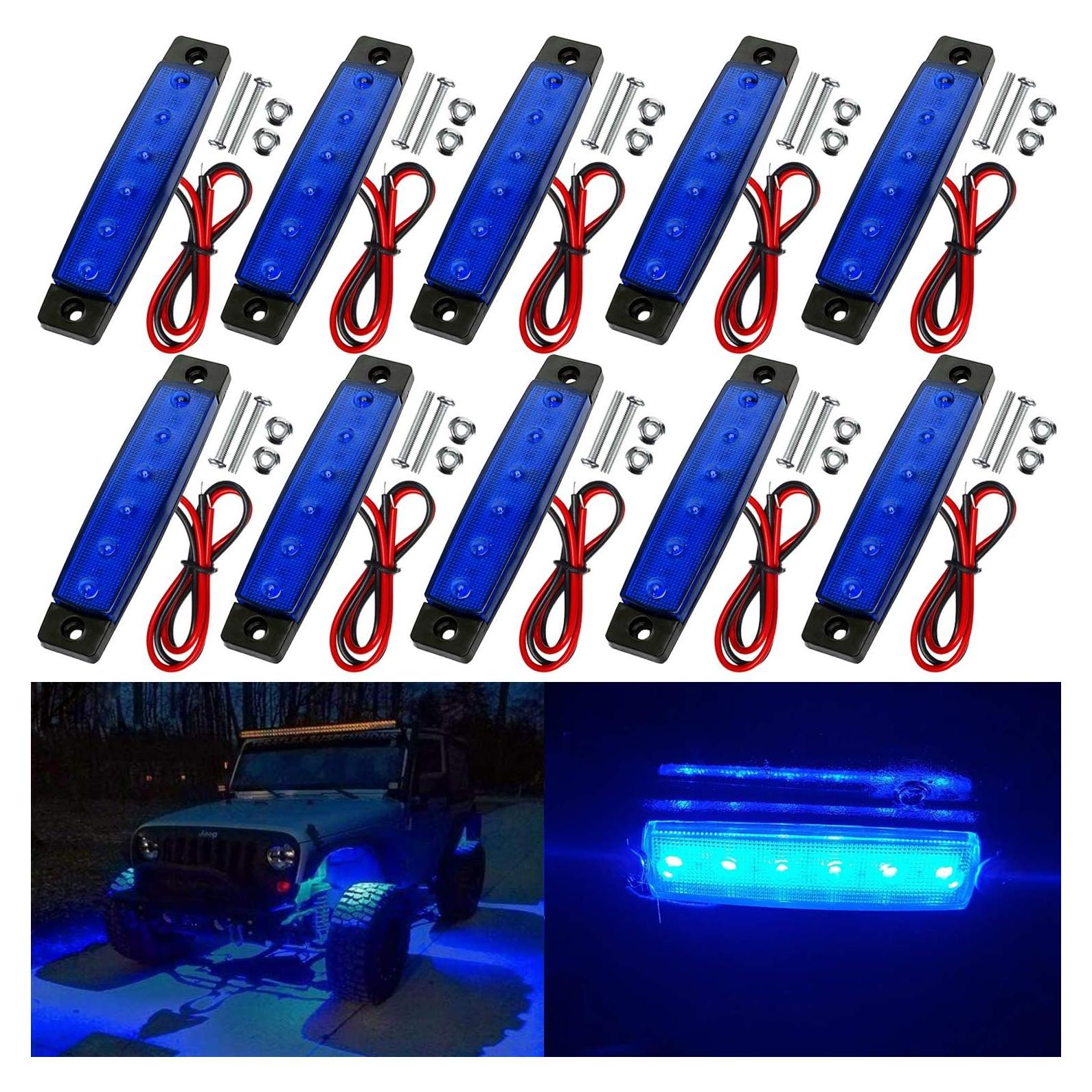 Paquete de 10 Luces LED a Prueba de Agua KEING Azul 12V