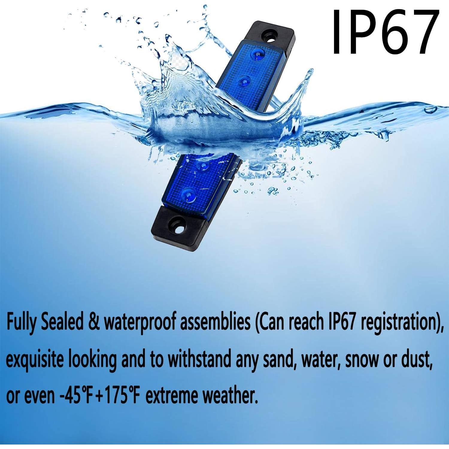 Paquete de 10 Luces LED a Prueba de Agua KEING Azul 12V