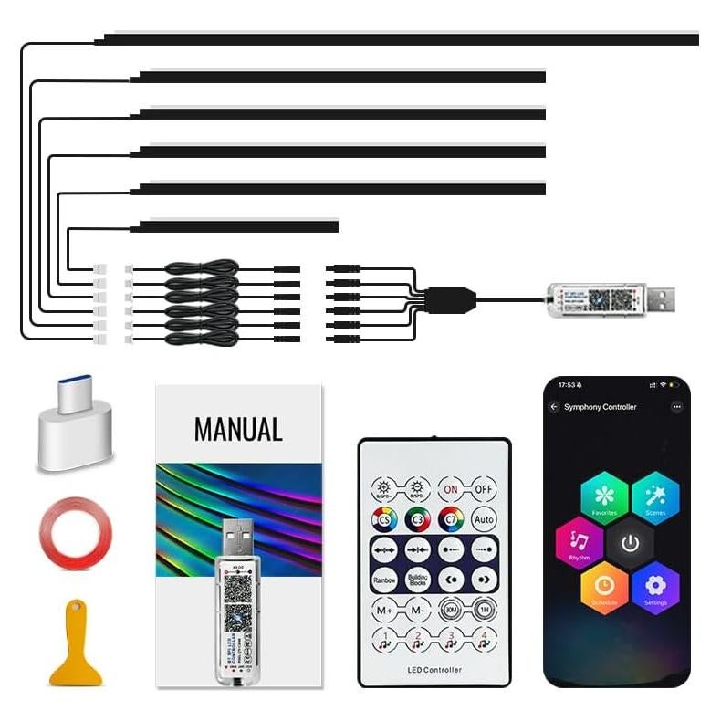 Luces LED Acrílicas Interiores VAUNGIUG RGB 6 en 1 USB