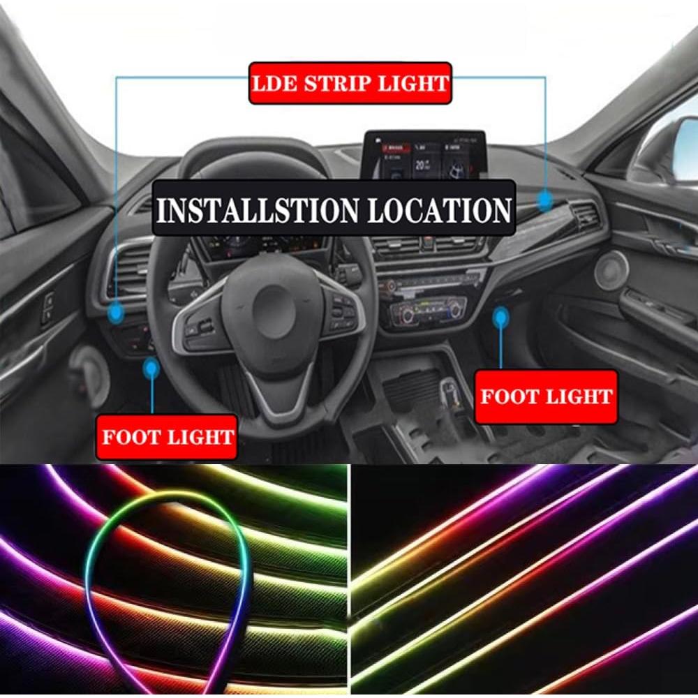 Tira de Luz LED Interior de Coche Vooda FWD-YBD Multicolor 6 en 1