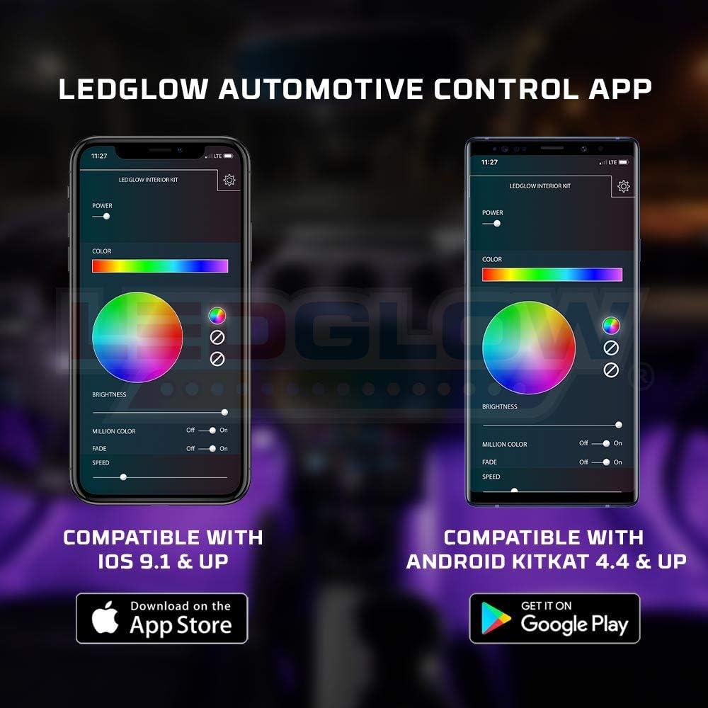 Kit de Iluminación LED Interior Multicolor Bluetooth LEDGlow 8 Piezas