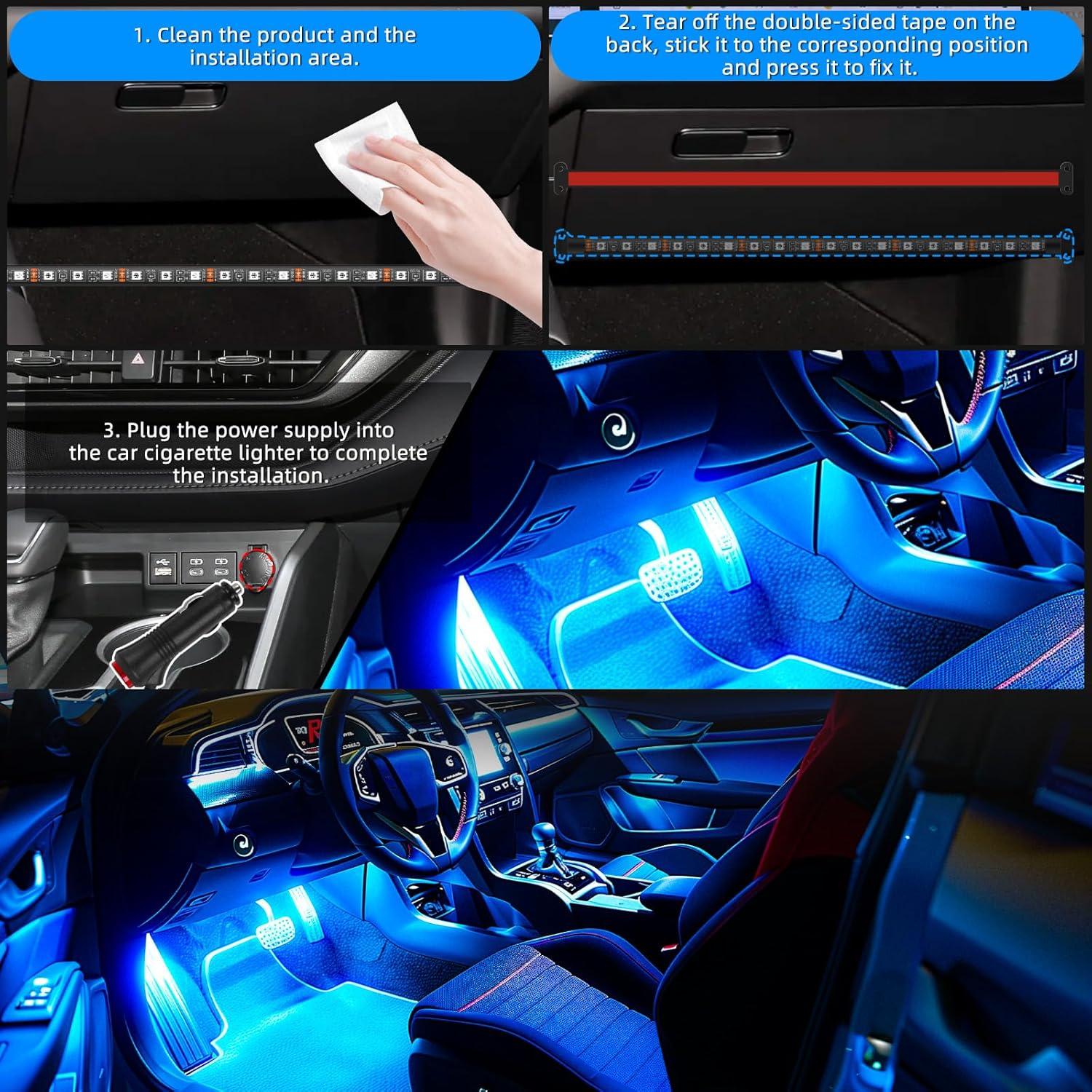 Luces LED RGB Interior de Coche KEEPDSGN 72 LEDs 12V