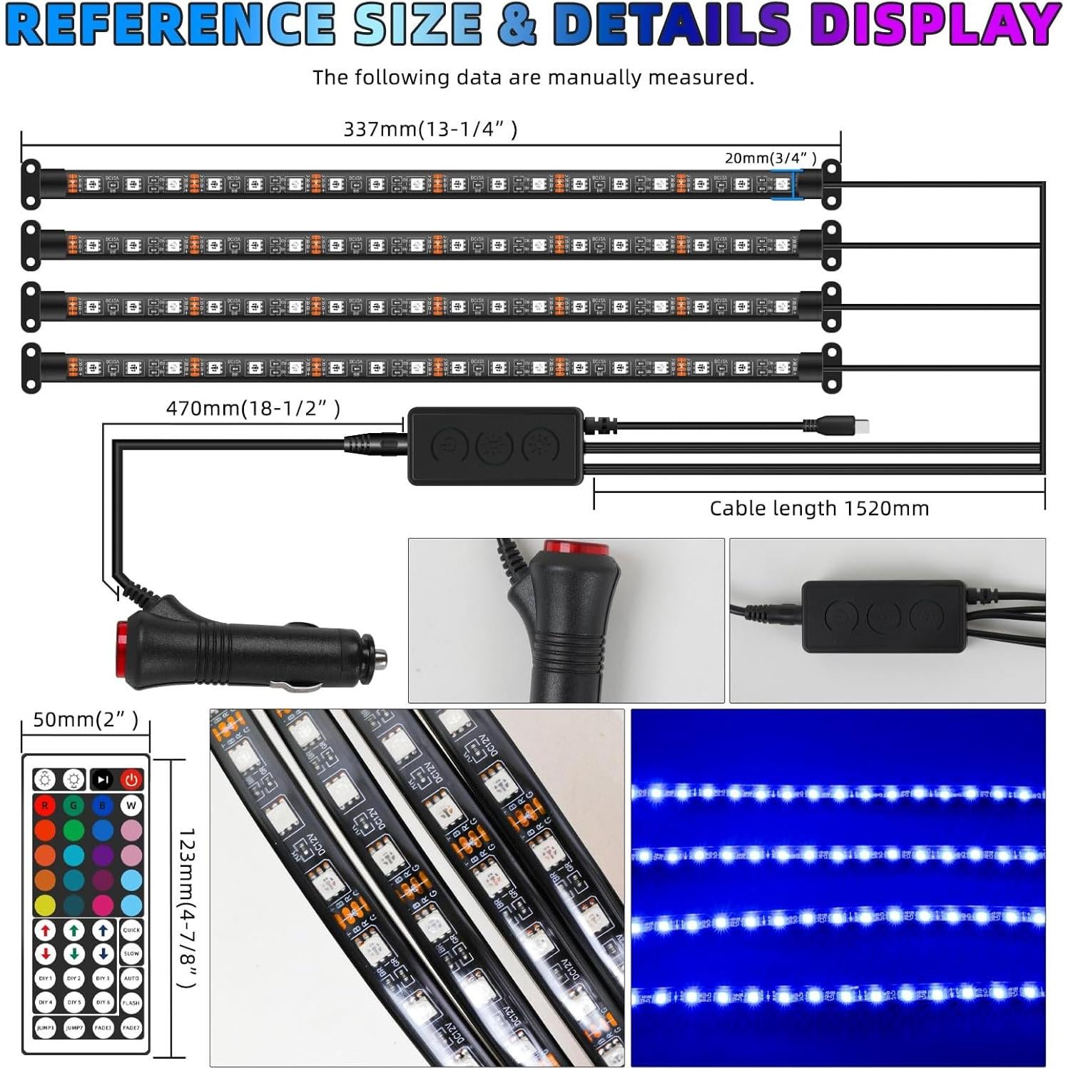 Luces LED RGB Interior de Coche KEEPDSGN 72 LEDs 12V